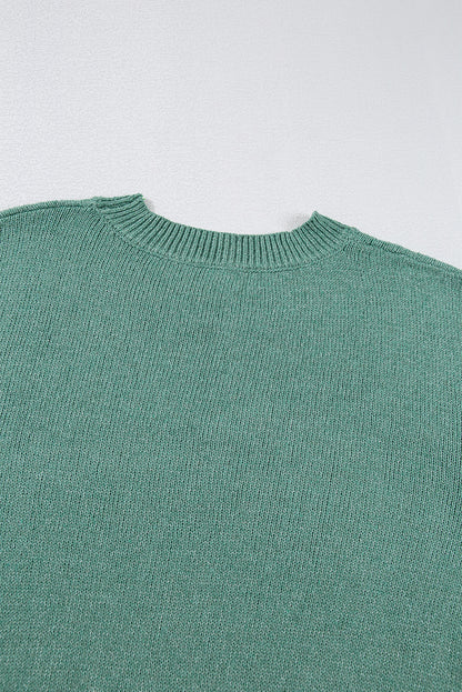 Star Pattern Drop Shoulder Sweater | Green