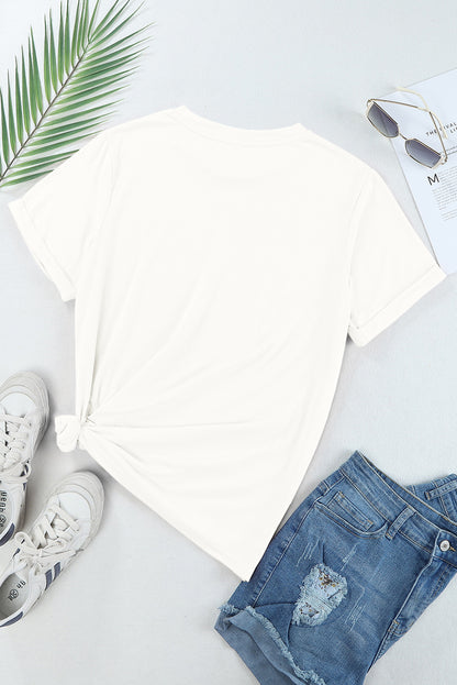 Casual Plain Crew Neck Tee | White