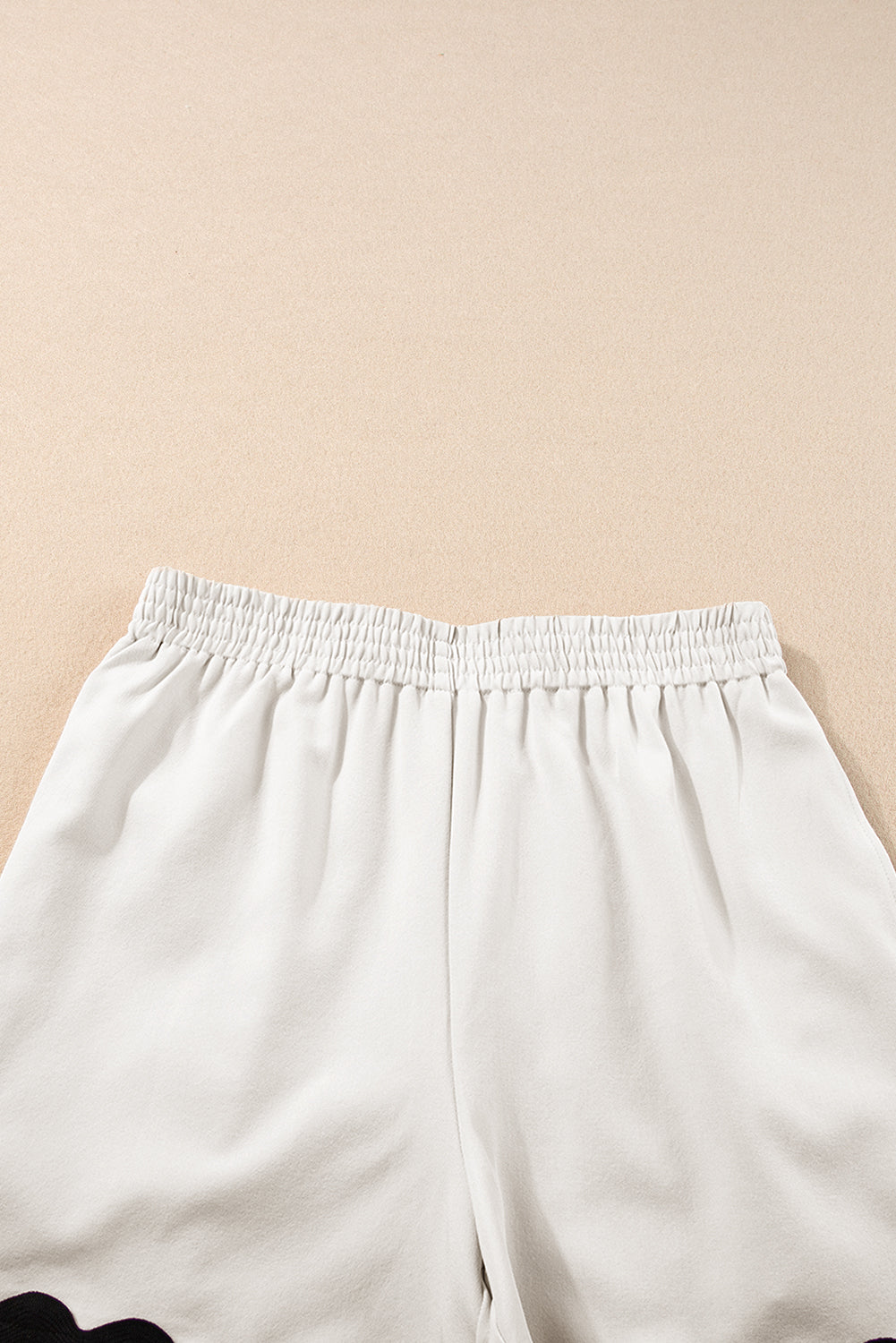 Ricrac Trim Tank Top Elastic Waist Shorts Set | White