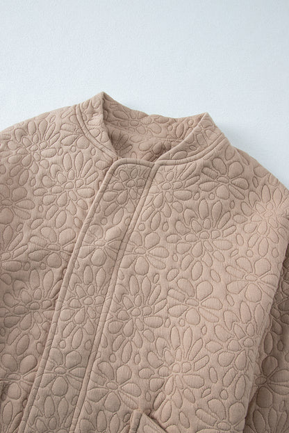 Floral Quilted Jacket | Light French Beige