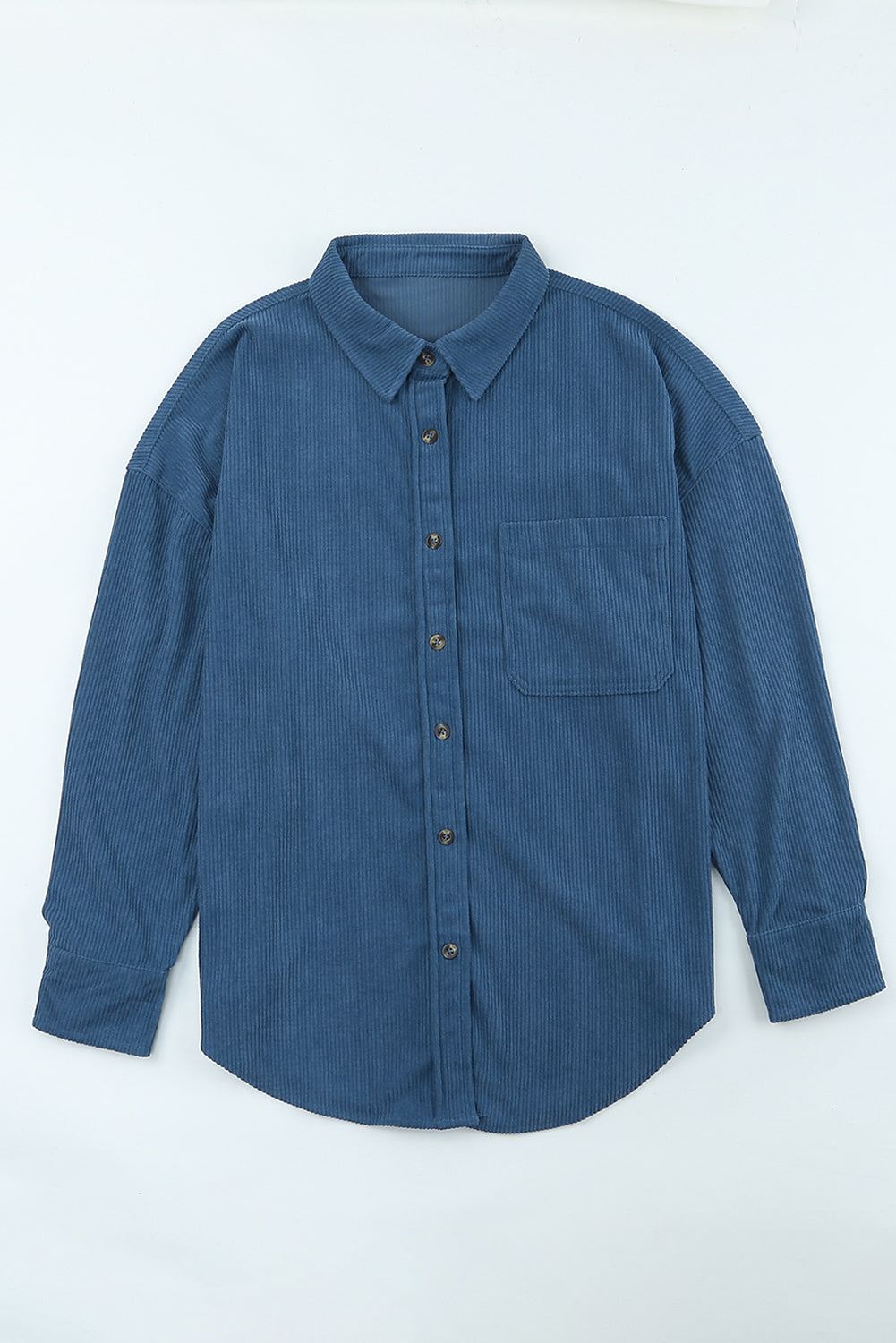 Blue Corduroy Button Pocket Shirt | Sky Blue