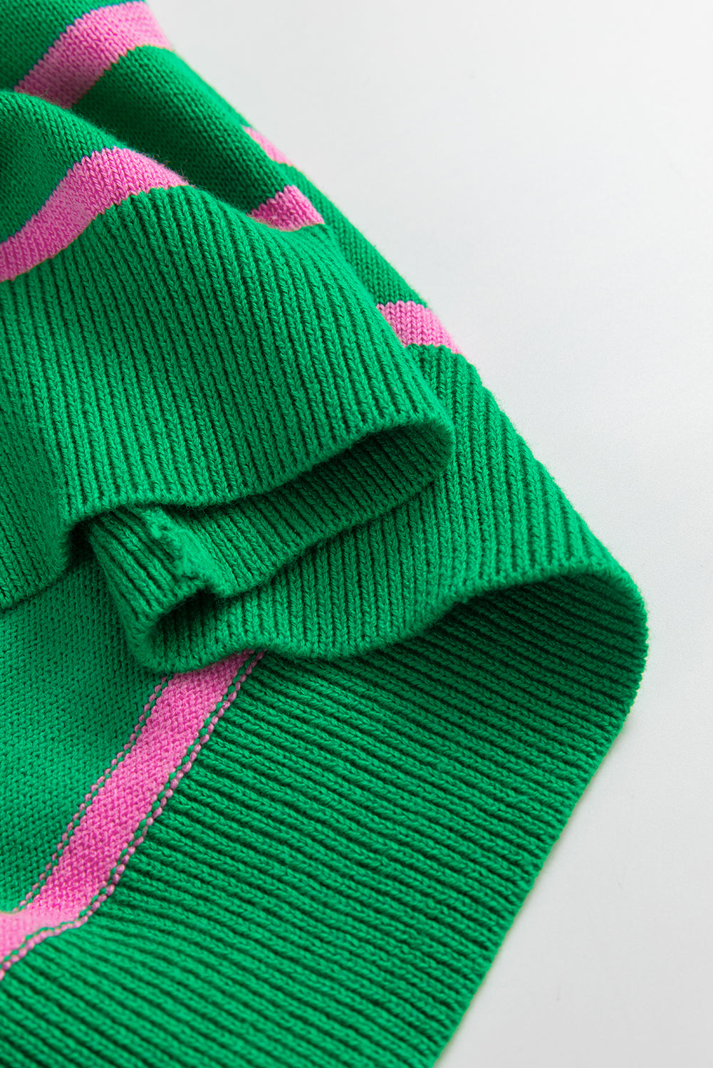 Ribbon Cute Bow Detail Sweater Knit Cardigan | Green Stripe