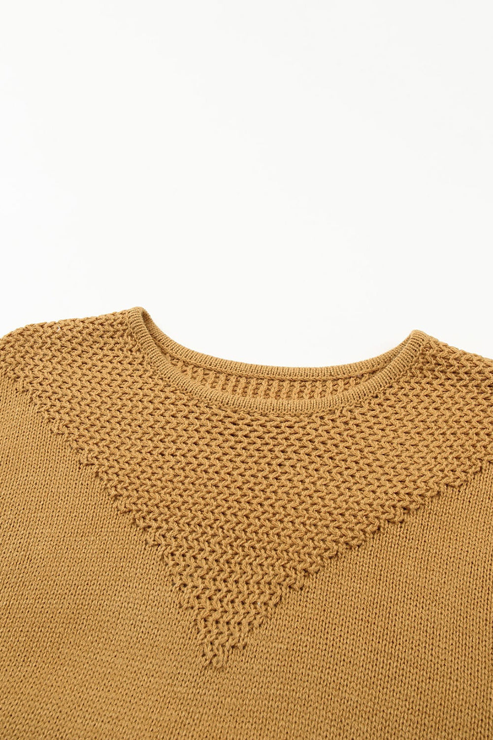 Two-Tone Chevron Pullover Sweater | Brown