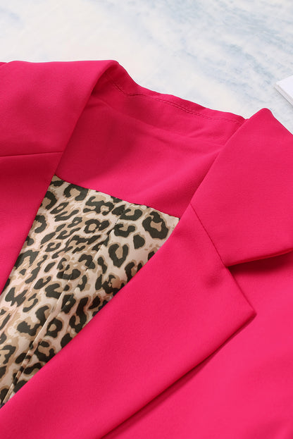 Leopard Lined Blazer | Rose