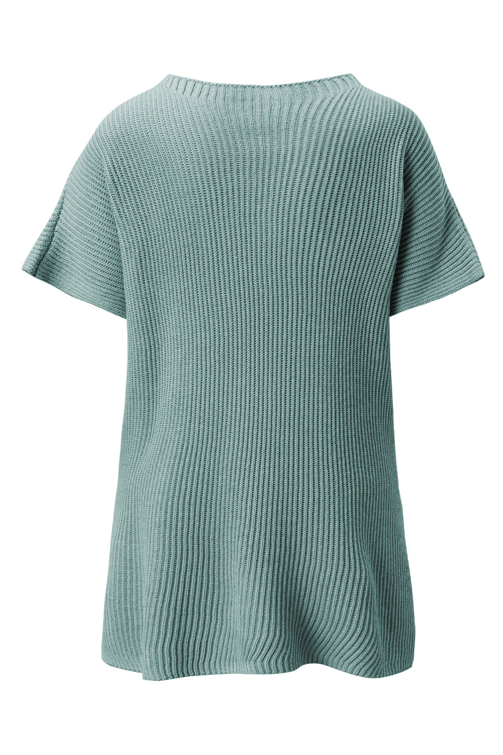 Short Sleeve Side Slit Oversized Sweater | Haze Blue