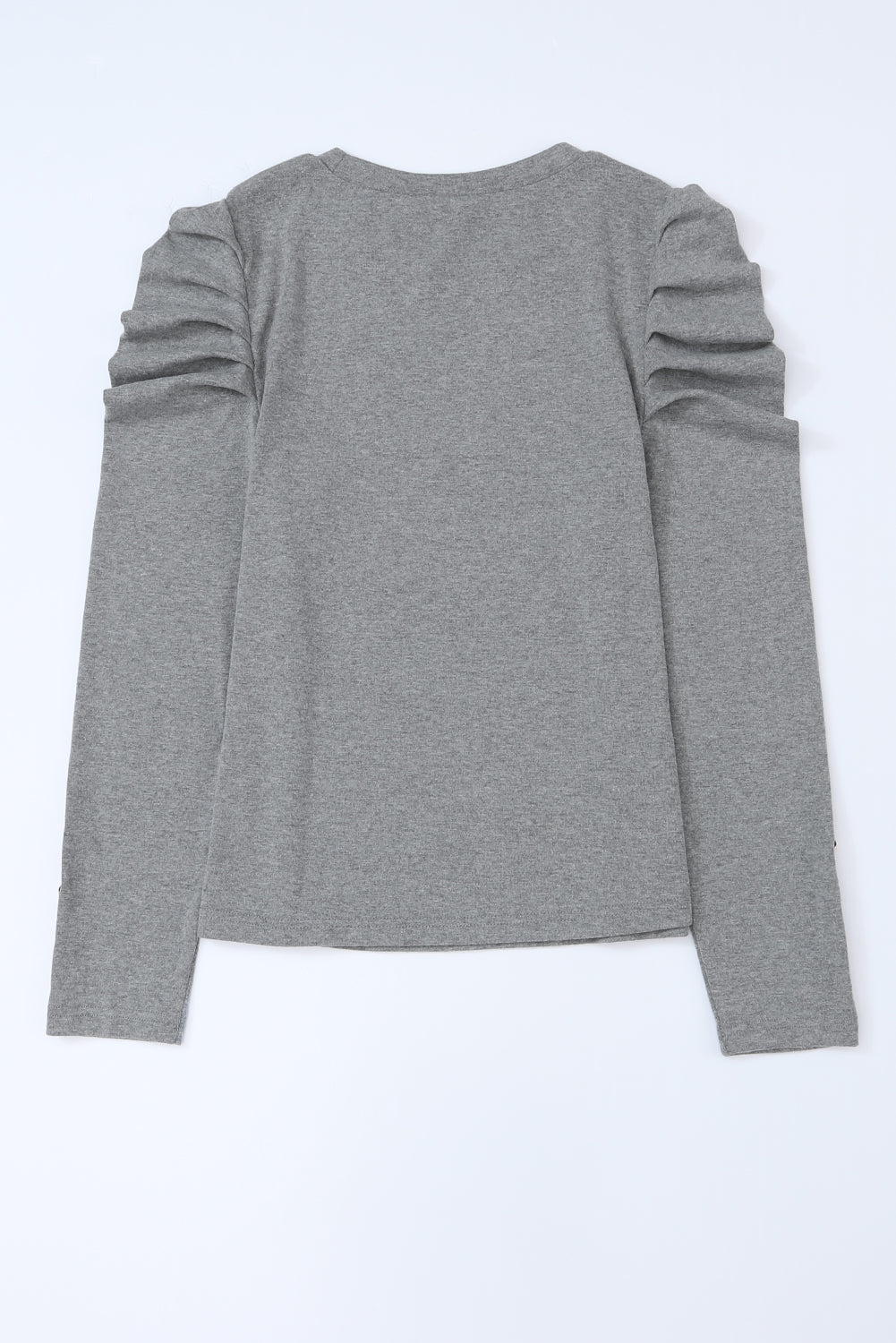 Buttoned Puff Long Sleeve Sheath Top | Gray