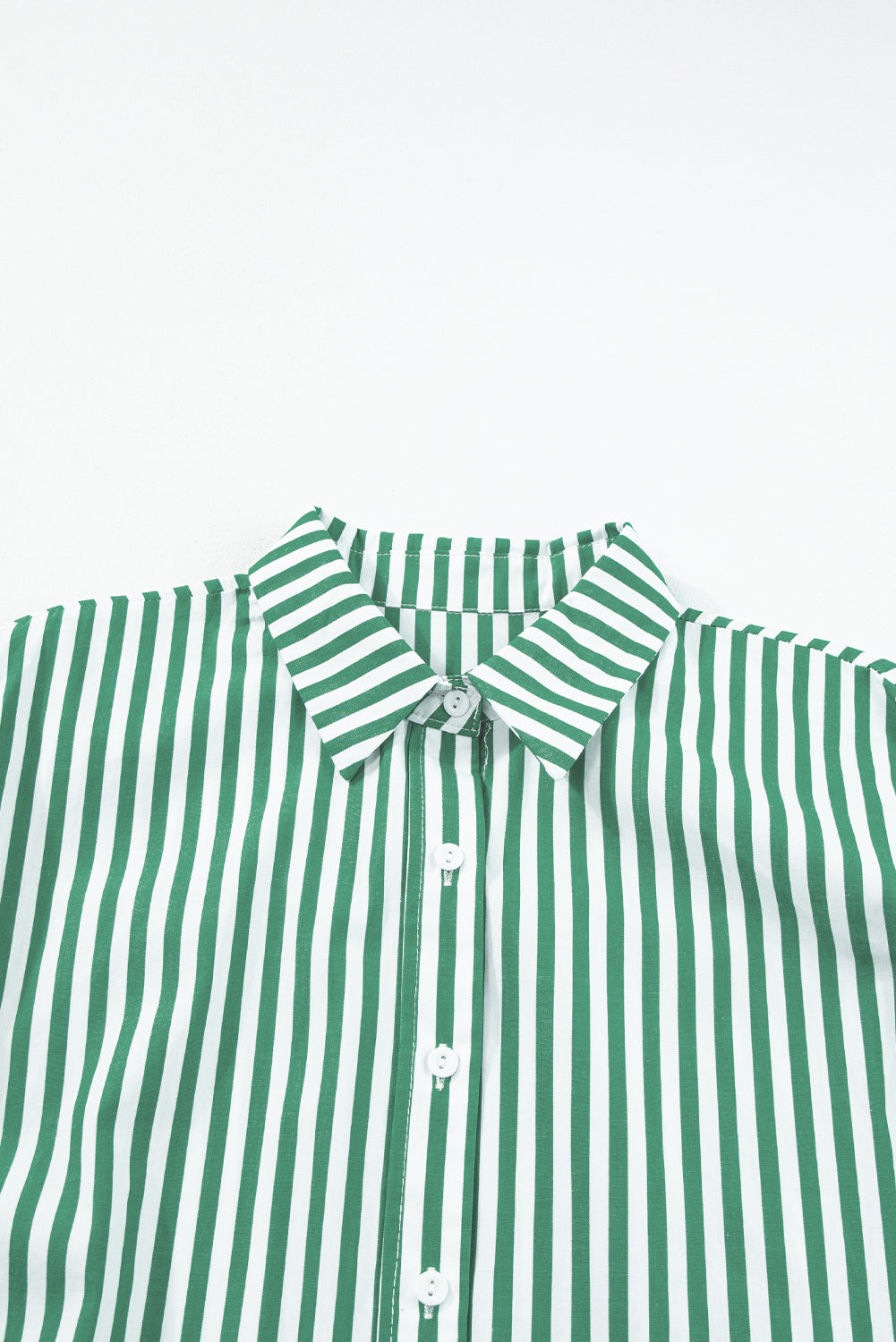 Dolman Sleeve Oversize Shirt | Green Stripe