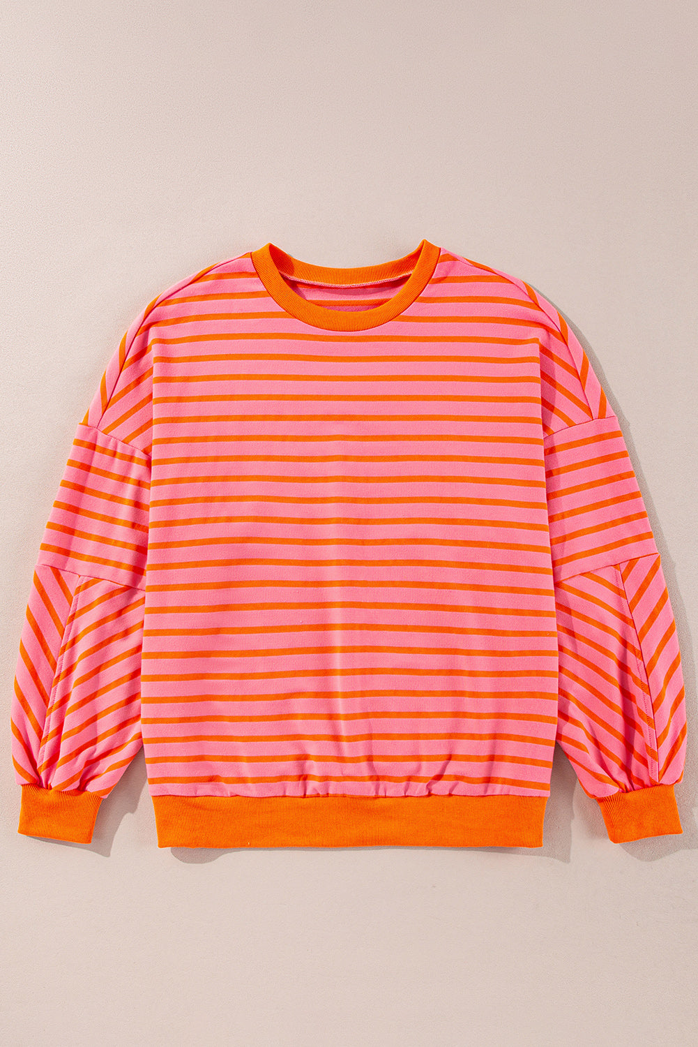 Drop Shoulder Crew Neck Loose Sweatshirt | Russet Orange