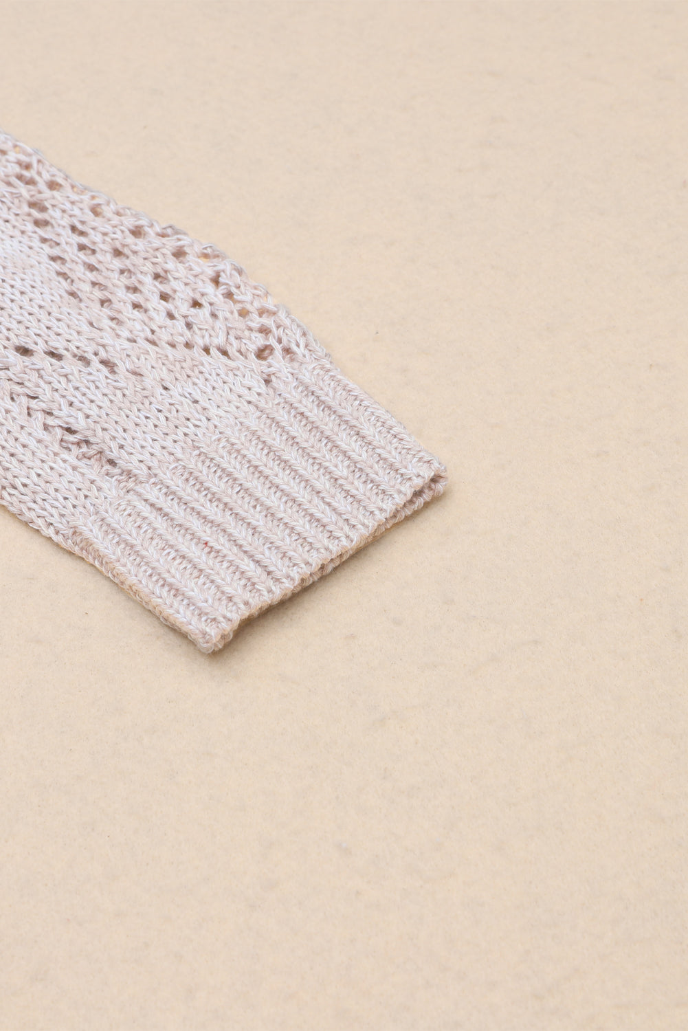 Hollow-Out Openwork Knit Cardigan | Khaki