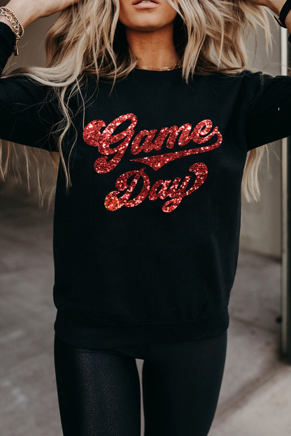 Game Day Graphic Pullover Sweatshirt | Black