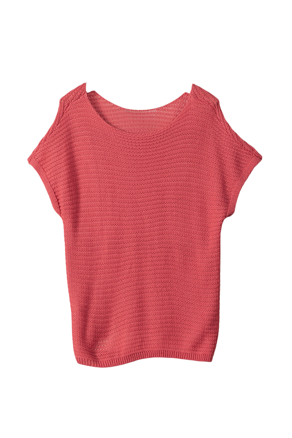 Solid Loose Knit Short Dolman Sleeve Sweater | Red Clay