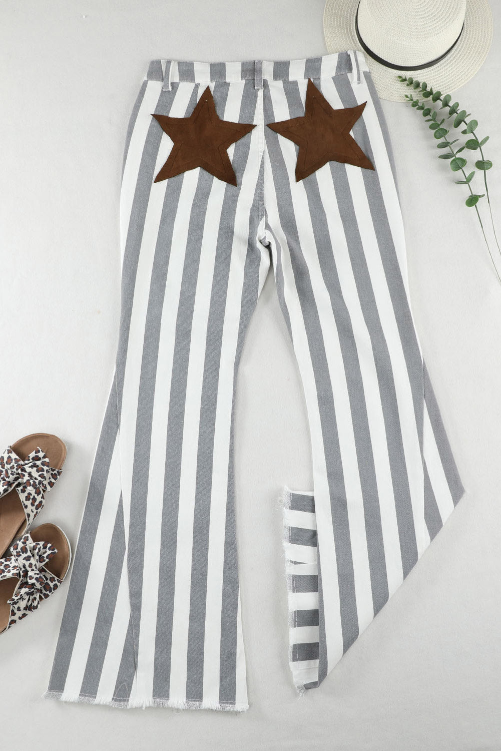 Star Embellished Western Flare Jeans | Stripe