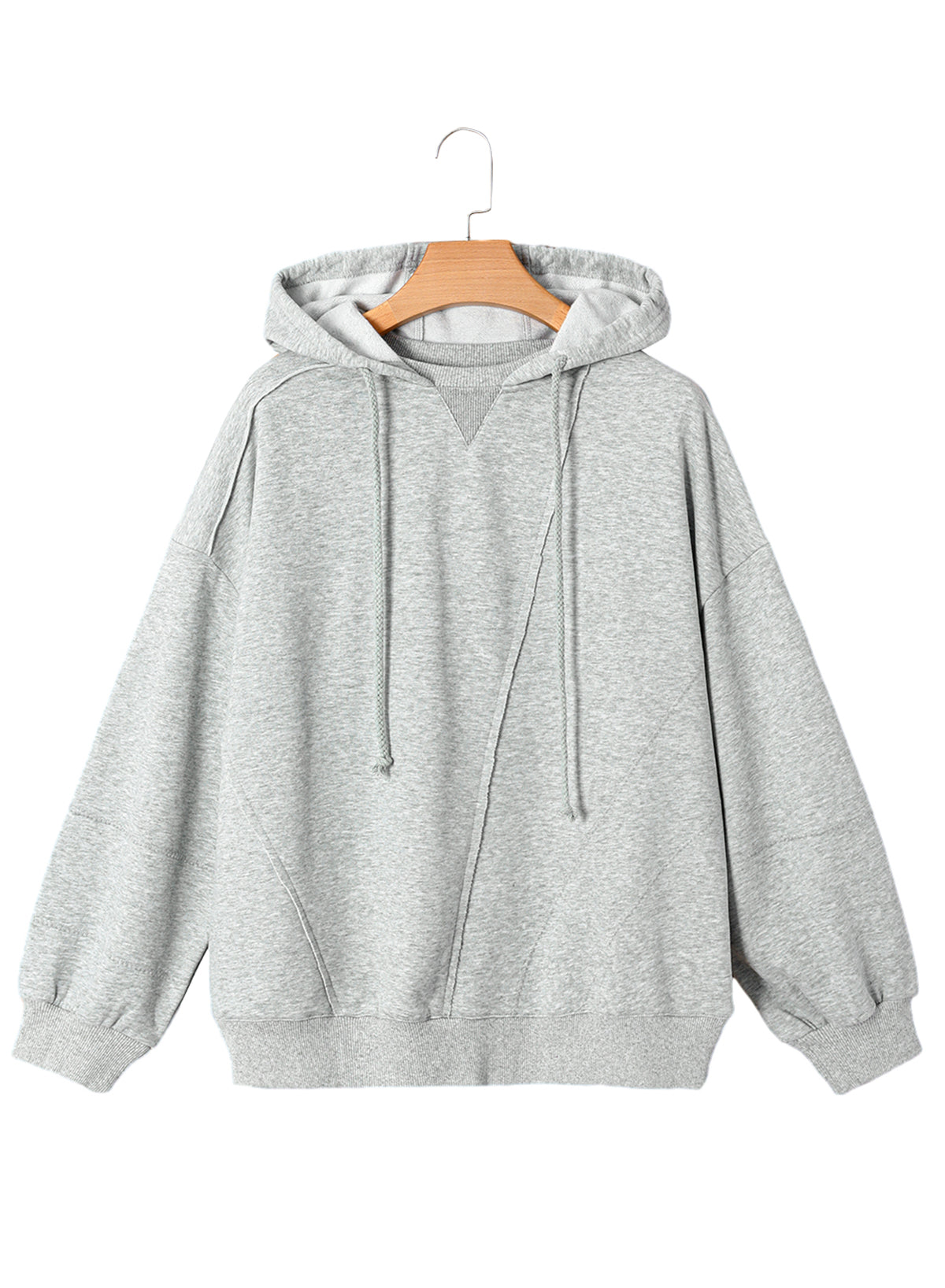 Active Patchwork Detail Warm Winter Hoodie | Gray