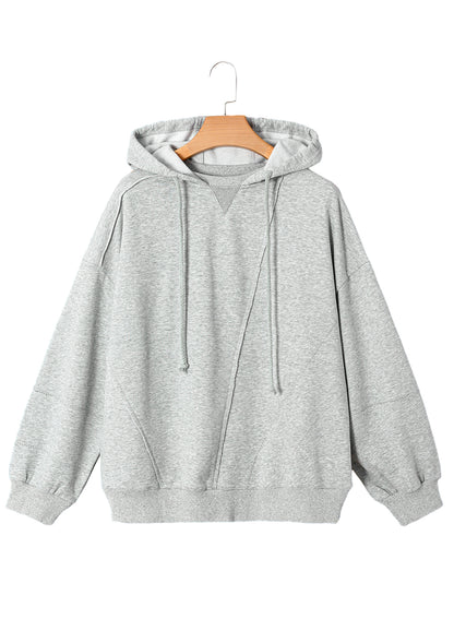 Active Patchwork Detail Warm Winter Hoodie | Gray