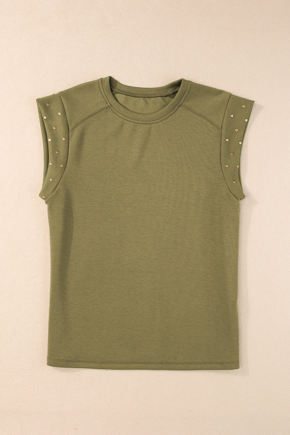 Studded Short Sleeve Top | Guacamole Green