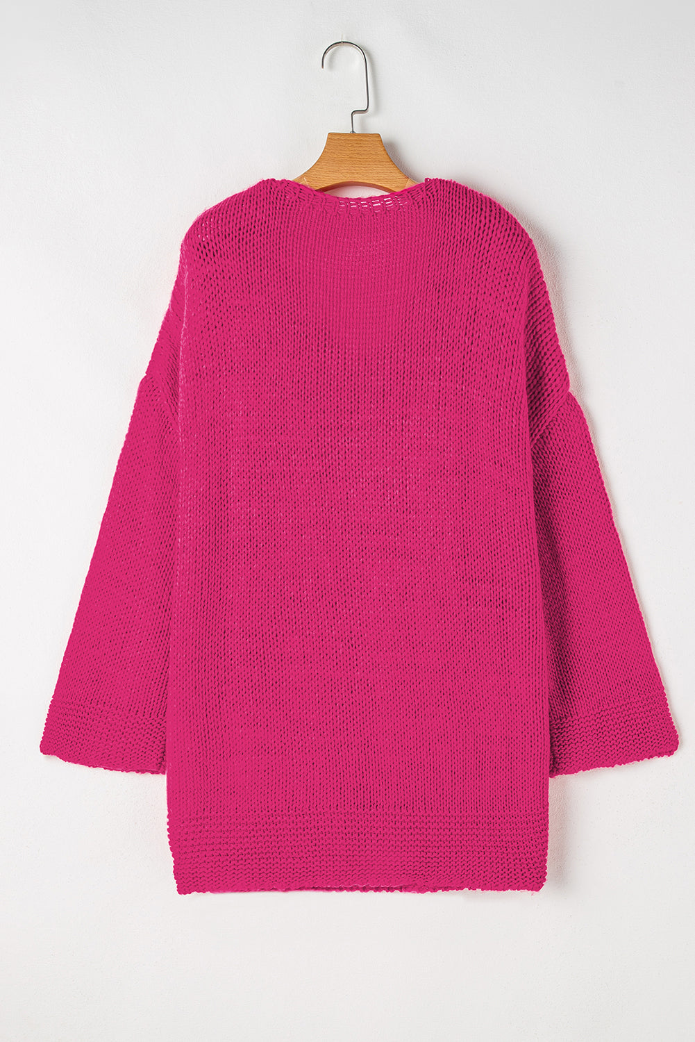 Loose Knitted V Neck Sweater | Rose