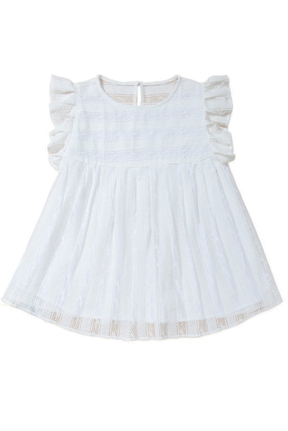 Ruffled Lace Flowy Tank Top | White