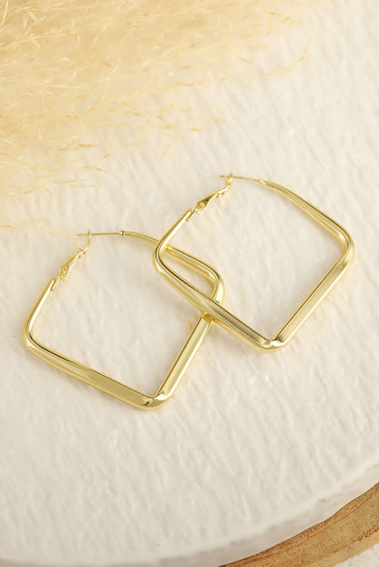 Minimalist Square Hoop Earrings | Gold