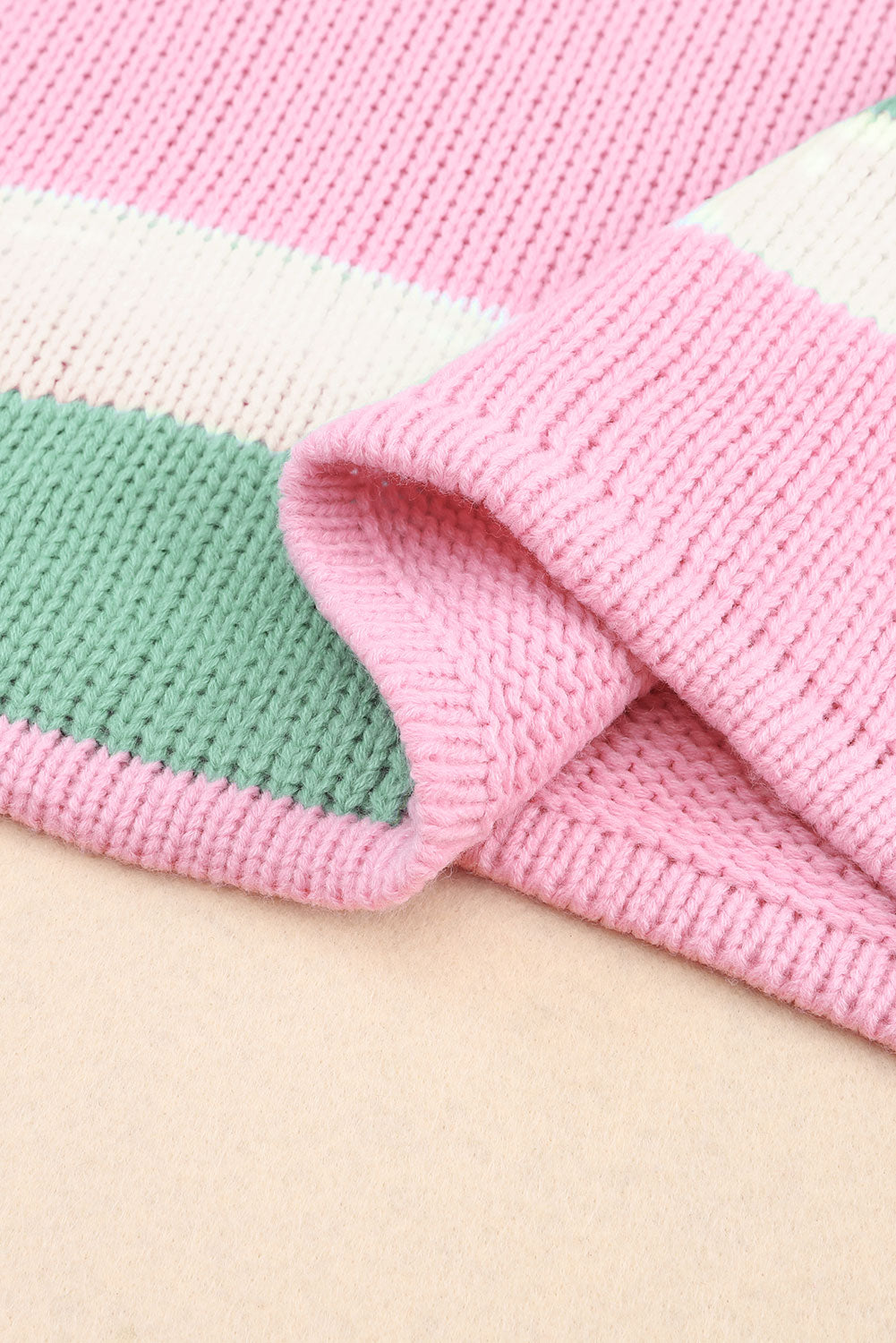 Colourblock Drop Shoulder Bell Sleeve Sweater | Pink