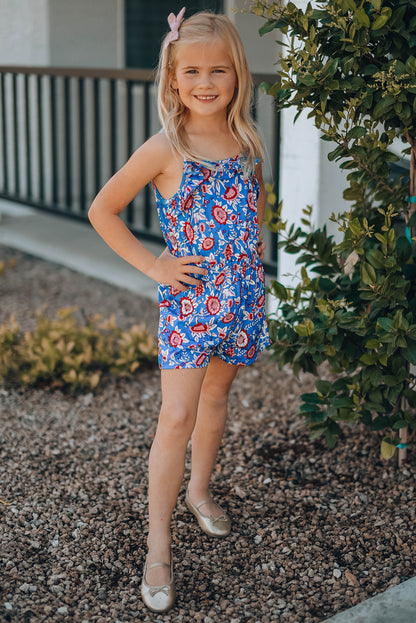 Girls' Sleeveless Romper | Blue