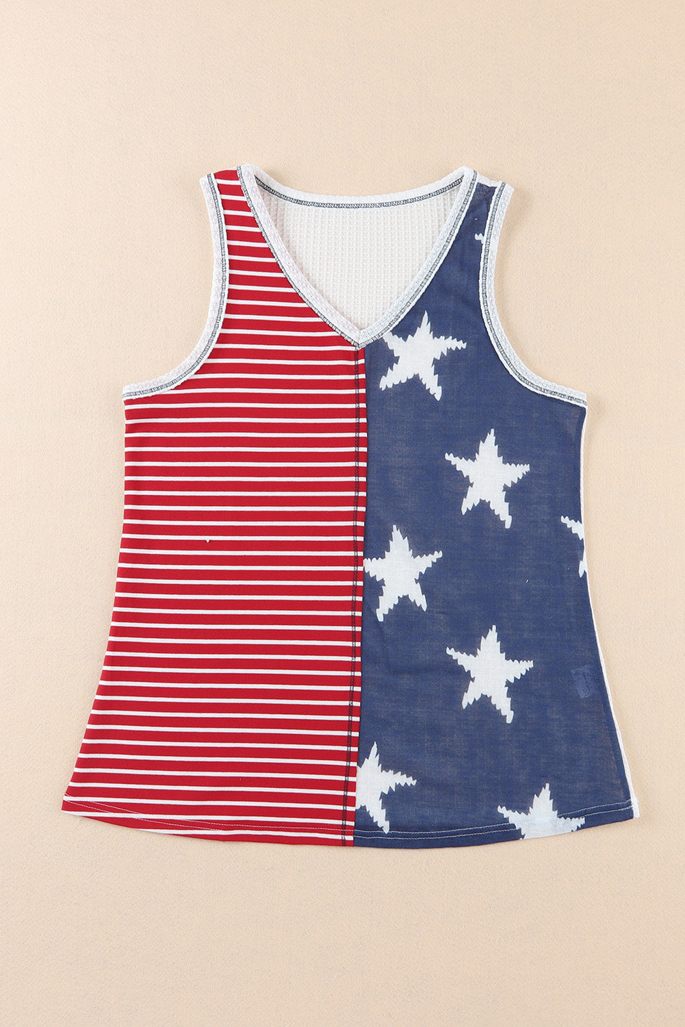 Fiery  American Flag Stars And Stripes Tank Top | Red