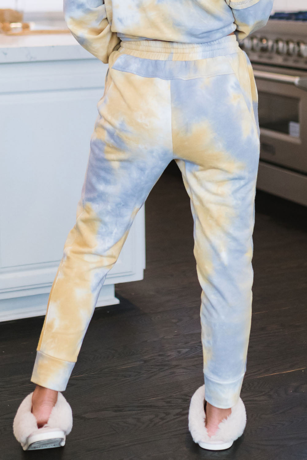 Tie Dye Henley Top And Drawstring Pants Outfit | Multicolour