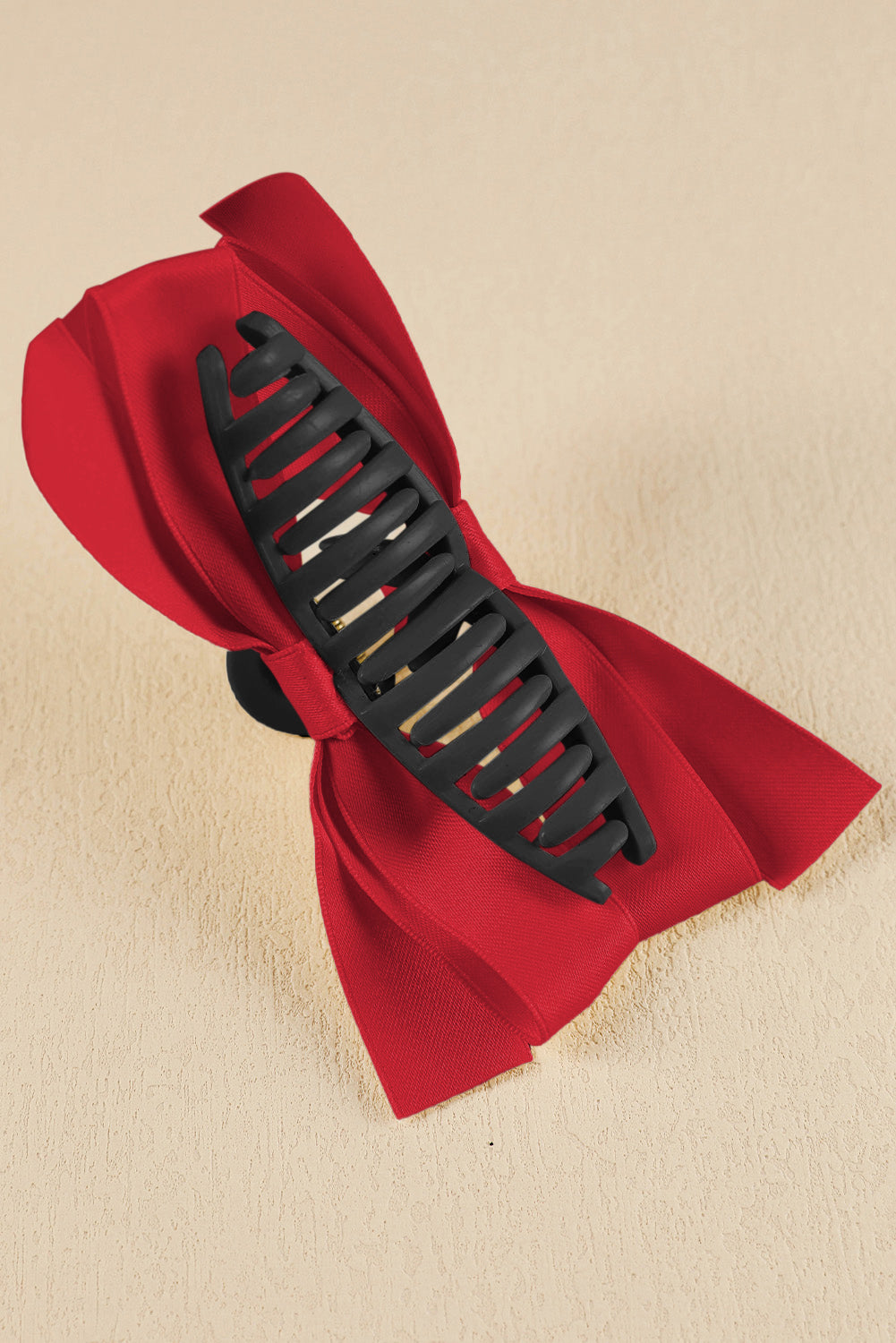 Bow Decor Large Hair Claw Clip | Fiery Red