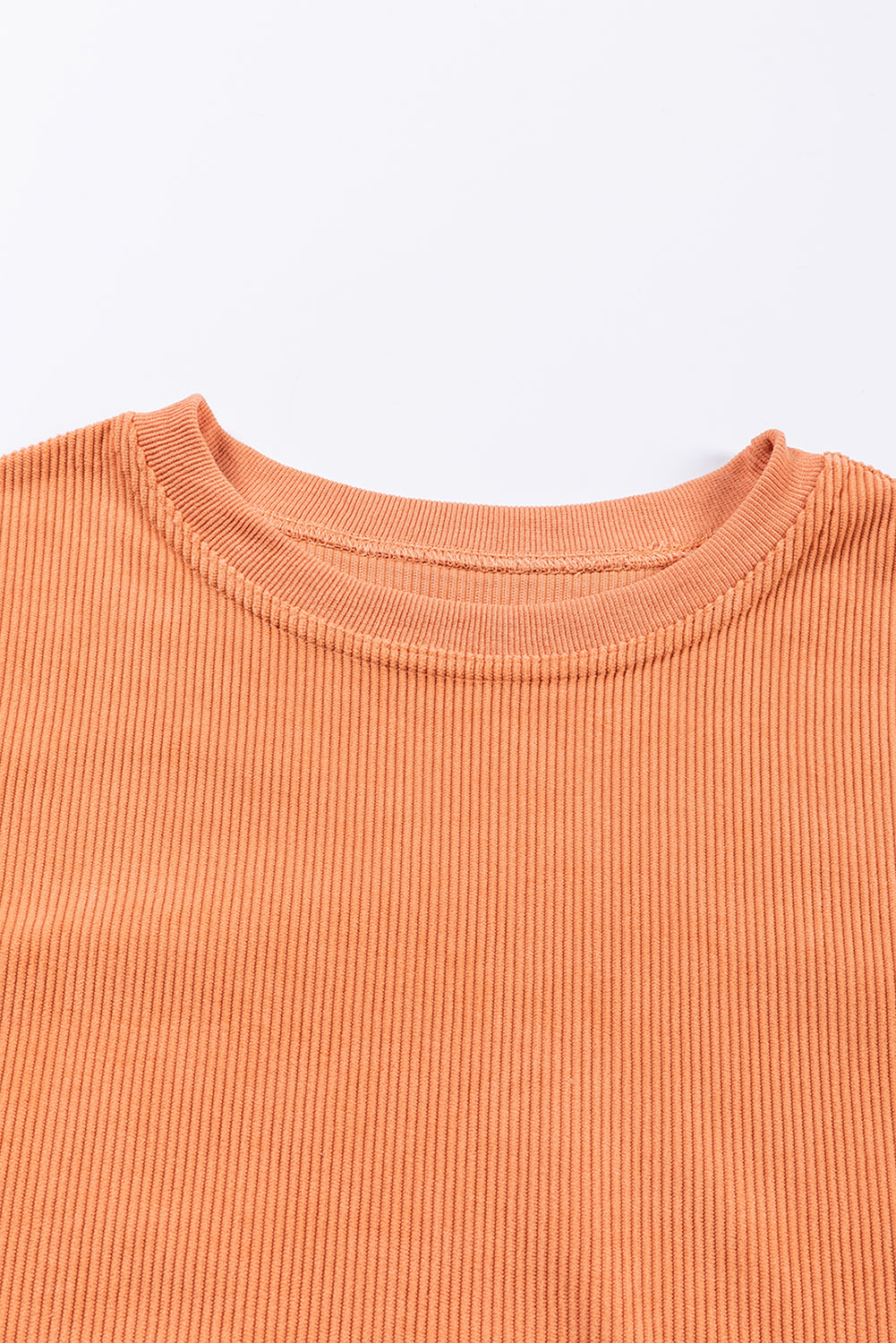 Ribbed Corduroy Oversized Sweatshirt | Orange