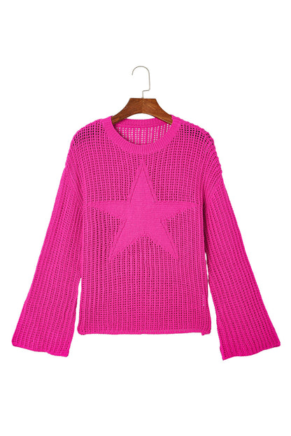 Seeing Stars Oversized Sweater | Rose