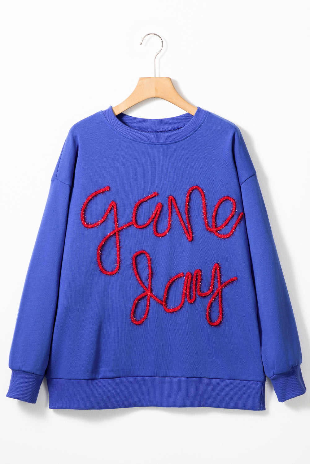 Tinsel Game Day Drop Shoulder Graphic Sweatshirt | Dark Blue