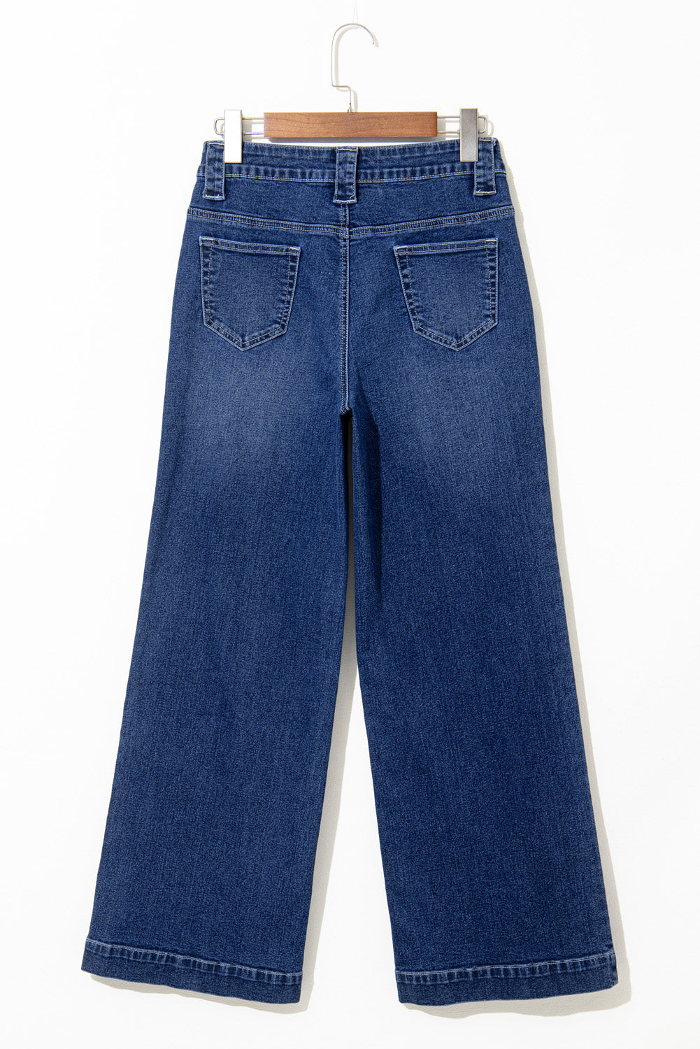 Wide Leg Pocketed High Waist Jeans | Sail Blue