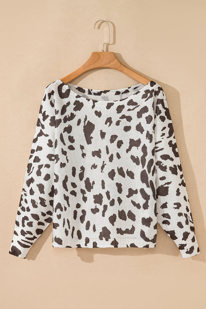 Long Sleeve Crewneck Sweater | Leopard