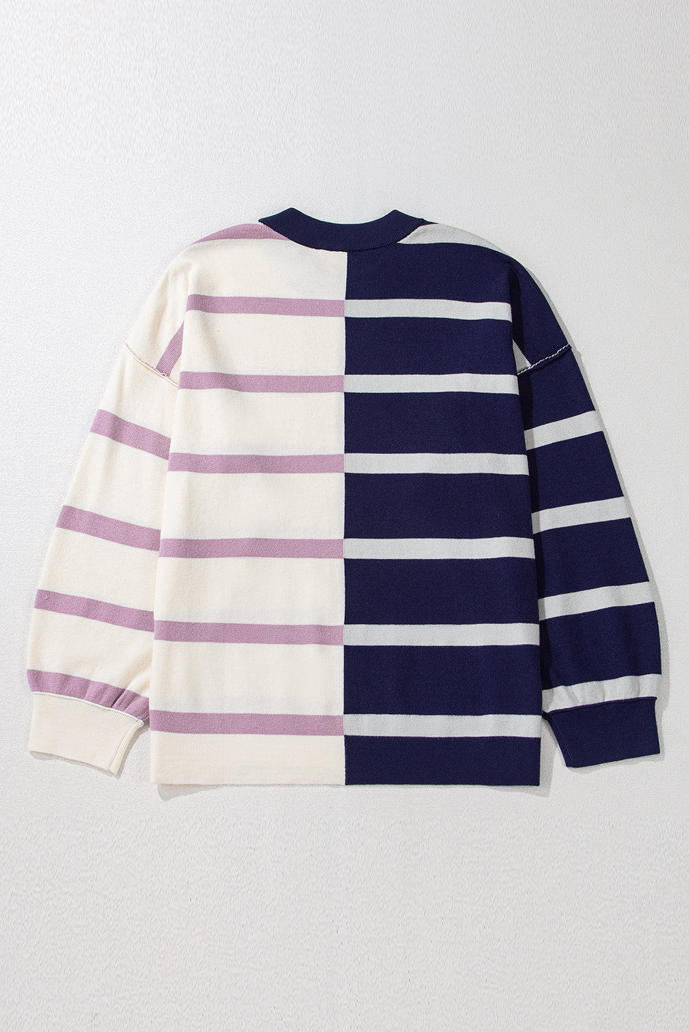 Colourblock Oversized Sweater | Blue Stripe