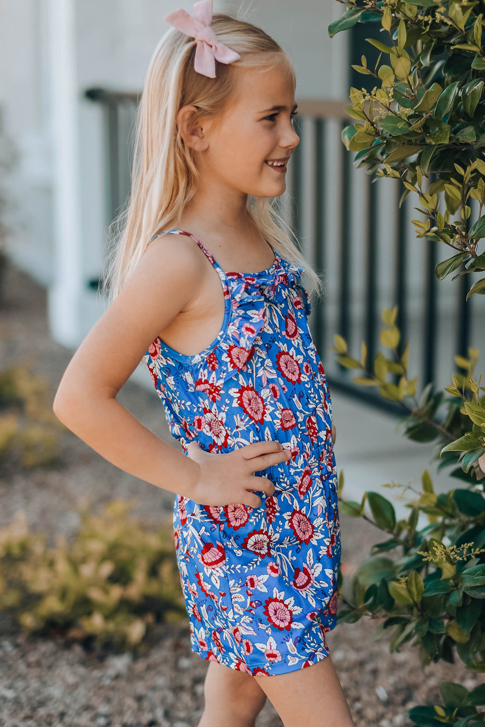 Girls' Sleeveless Romper | Blue