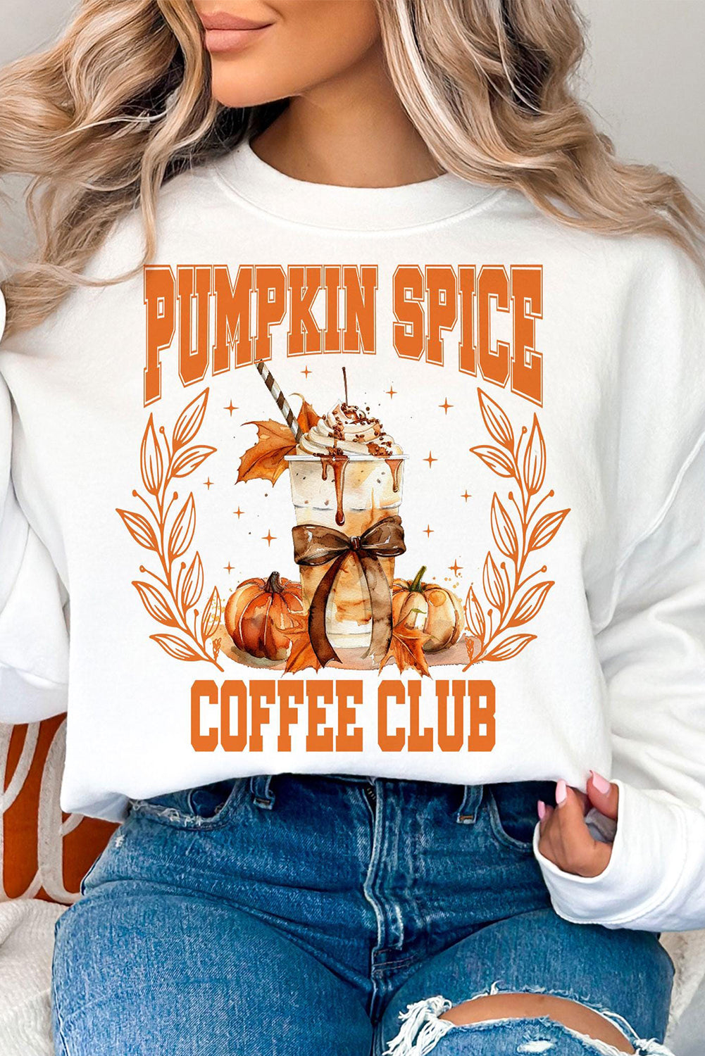 Pumpkin Spice Coffee Club Graphic Sweatshirt | Beige