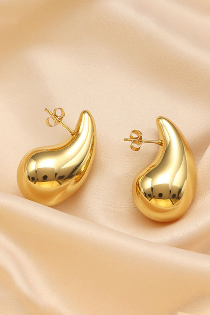 Teardrop Plated Alloy Stud Earrings | Gold