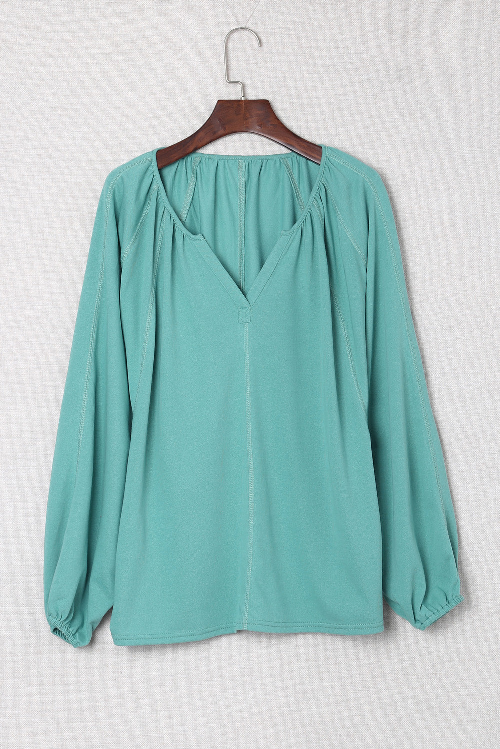 Split V Neck Dolman Top | Green