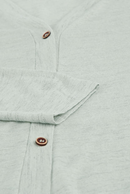 Solid Colour Open-Front Buttons Cardigan | Gray