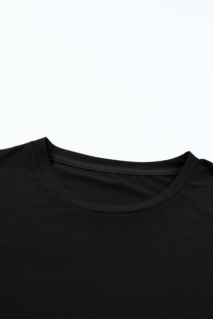 Casual Plain Crew Neck Tee | Black