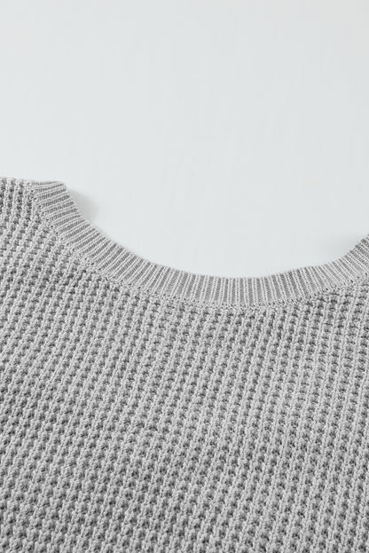 Cross Back Hollow-Out Sweater | Gray