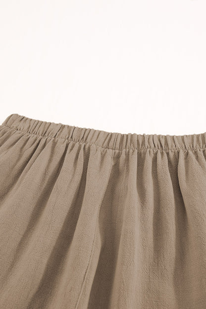 High Waist Pocketed Ruffle Shorts | Khaki