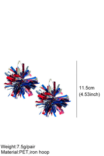 4Th Of July Celebration Tinsel Earrings | Dark Blue