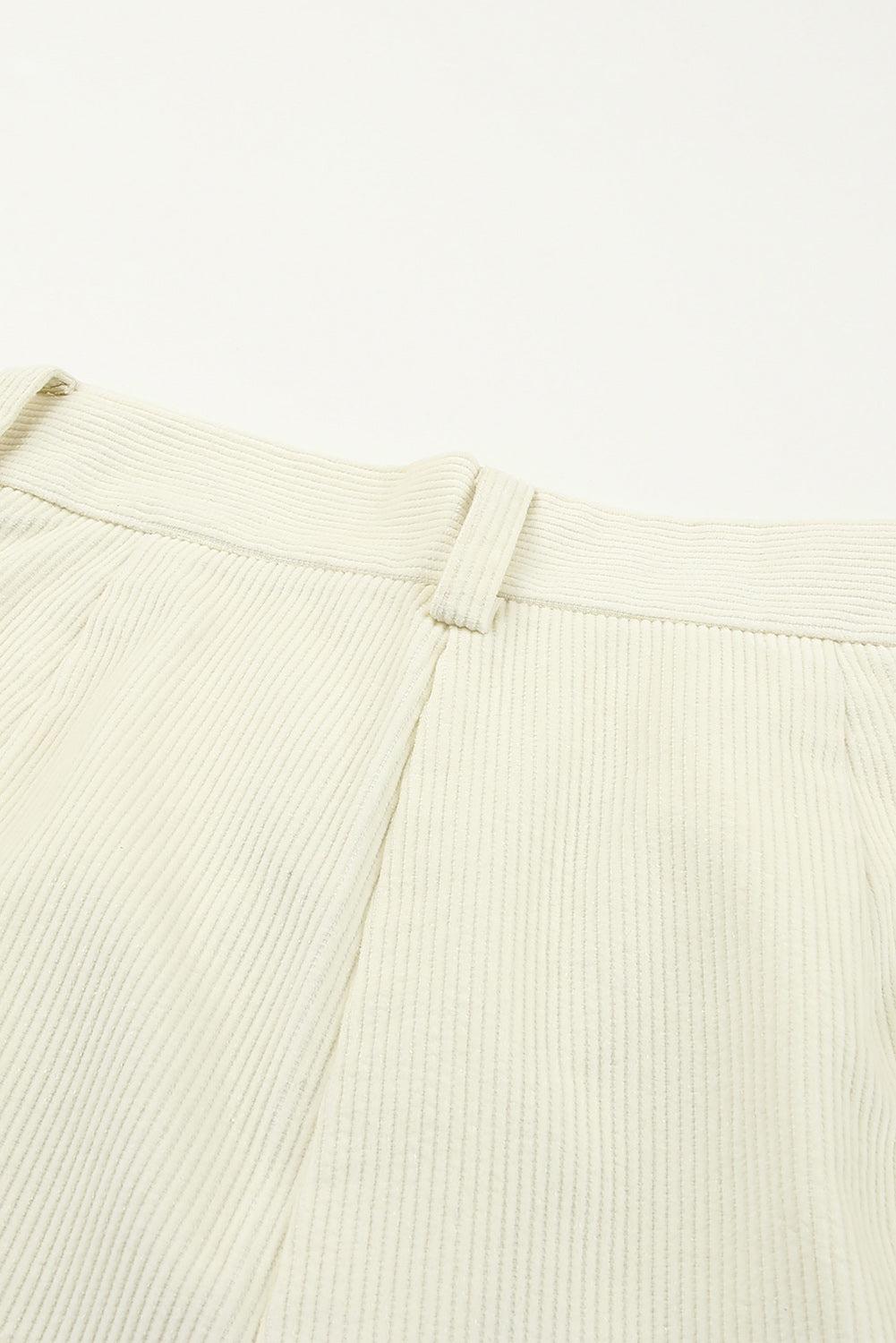 Corduroy High Waist Straight Leg Pants | Beige