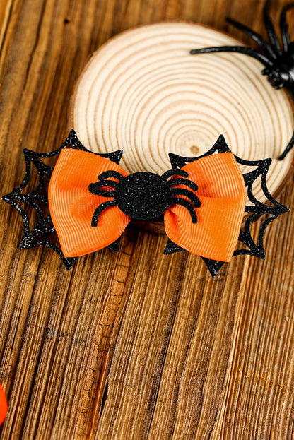 Carrot Spider Web Bowknot Halloween Hair Clip