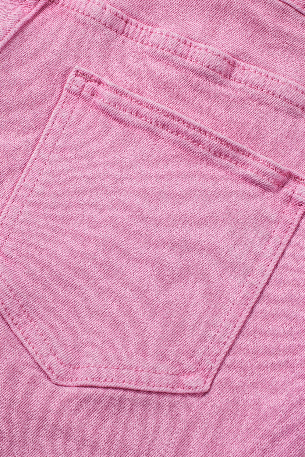 Frayed Edge Mid Rise Denim Shorts | Pink