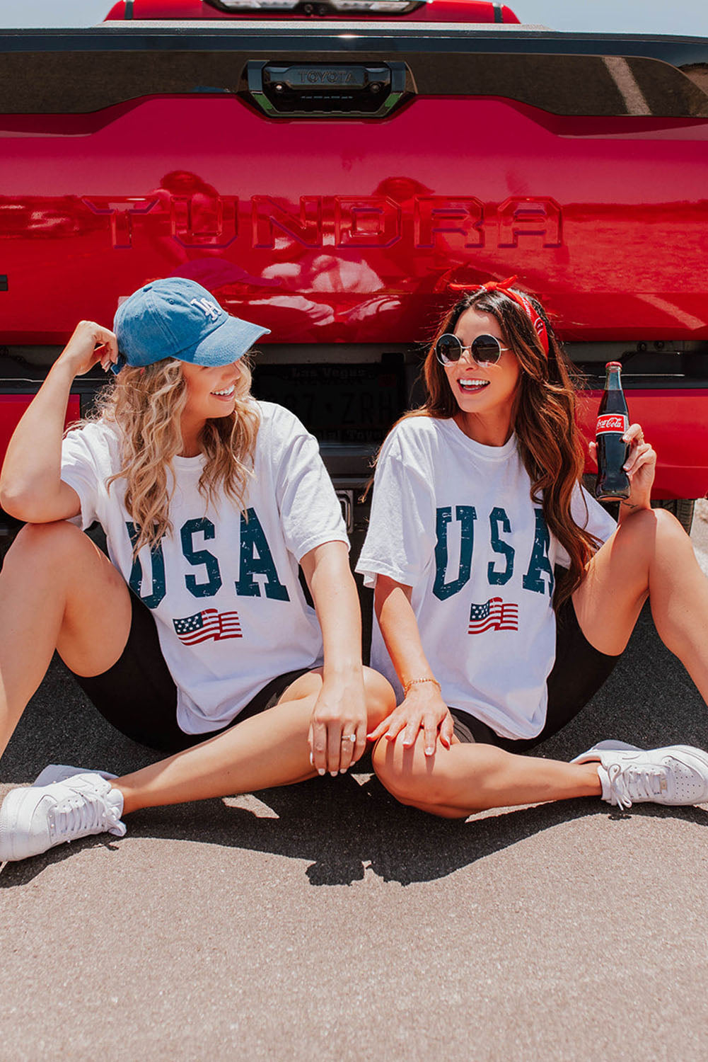 Usa Flag Graphic Oversized Tee | White