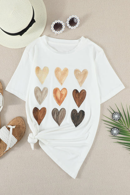 Be Kind Heart Shape Print Graphic Tee | White