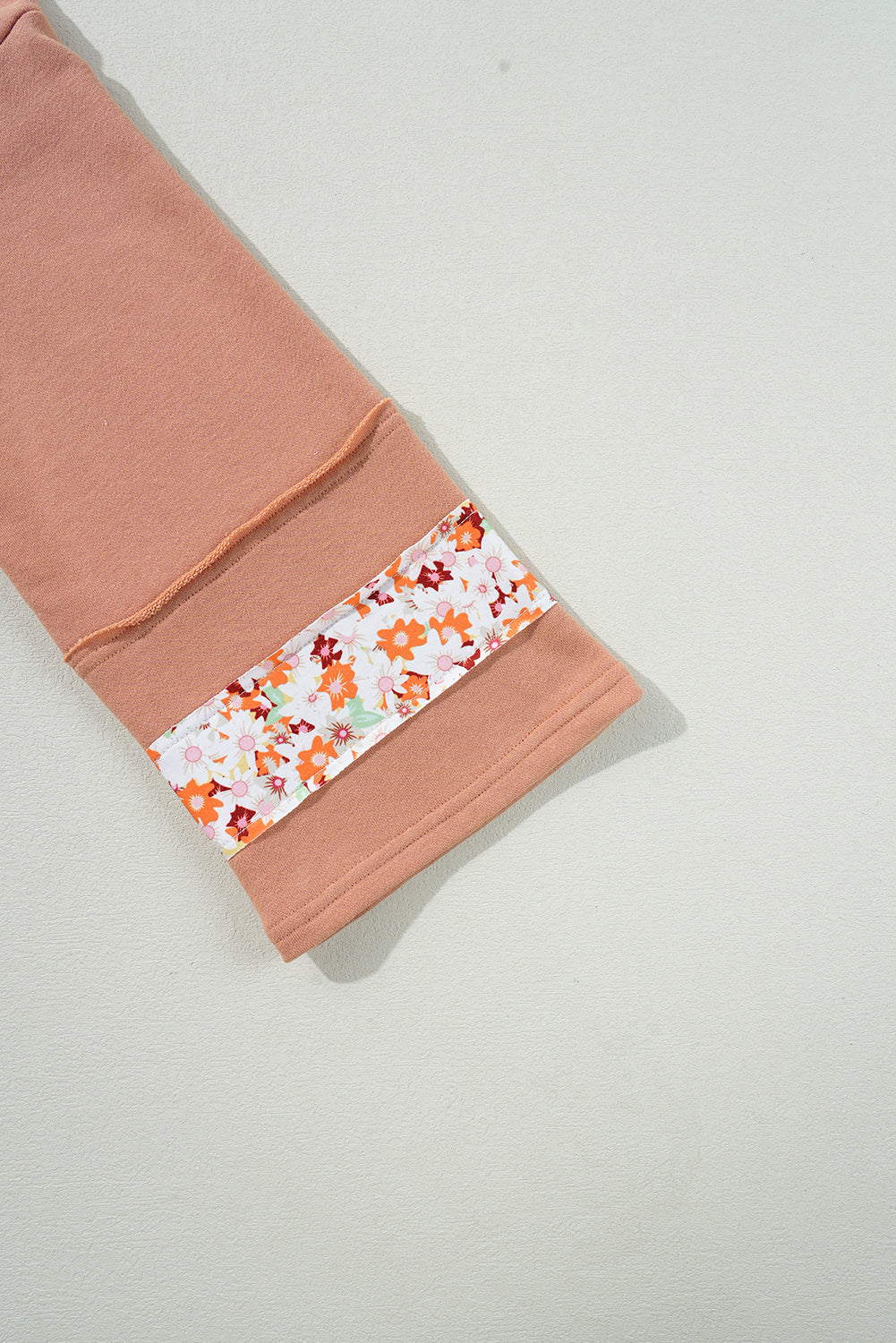 Flower Patch Graphic Exposed Seam Wide Sleeve Top | Grapefruit Orange