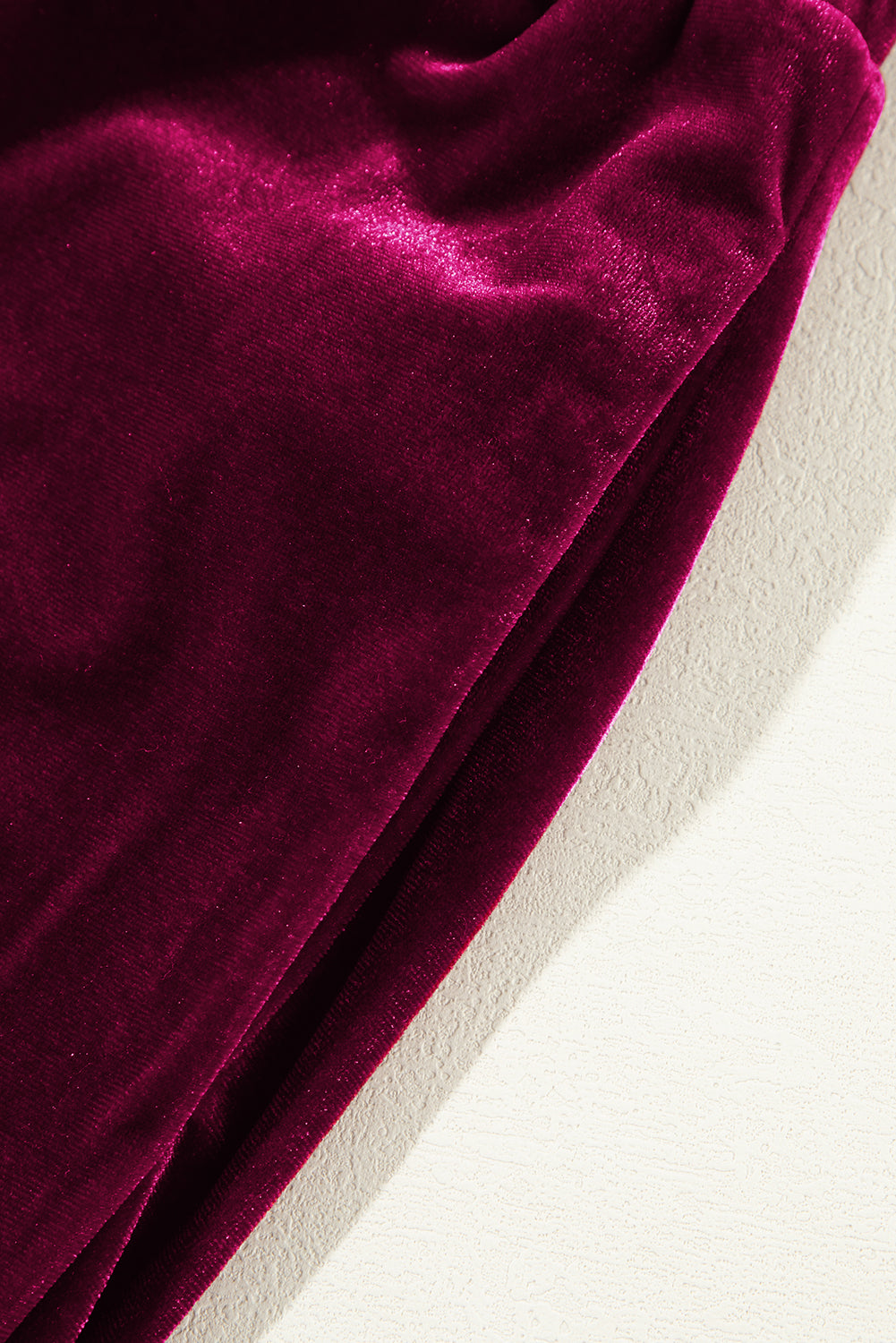 Solid Drawstring Waist Wide Leg Pants | Burgundy