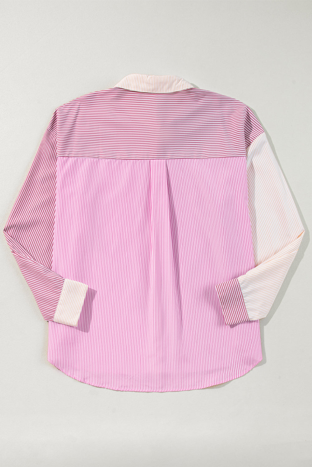 Print Colourblock Plus Size Shirt | Pink Stripe